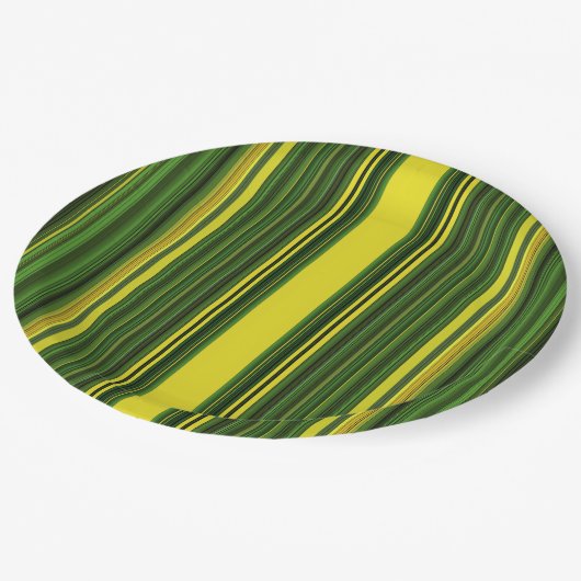 Assiettes En Carton Grandes vertes et jaunes (Angle)