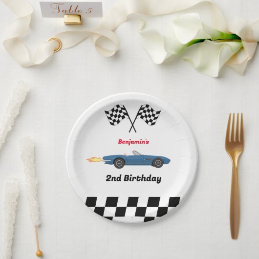 Assiettes En Carton Grandir DEUX Fast Race Car Boy 2e anniversaire (Mariage)
