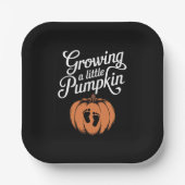 Assiettes En Carton Grandir Un Peu Citrouille Grossesse D'Automne (Recto)