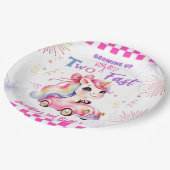 Assiettes En Carton Grandis Deux Fois Plus Vite ! Pink Race Car 2e ann (Angle)