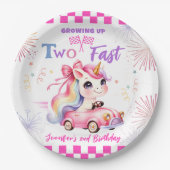 Assiettes En Carton Grandis Deux Fois Plus Vite ! Pink Race Car 2e ann (Devant)