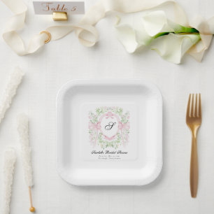 Assiettes En Carton Grandmellenial Crest Botanique Baby Shower