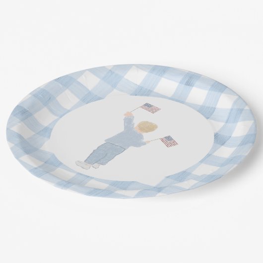 Assiettes En Carton Grandmillennial All American Boy Paper Plate (Angle)