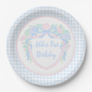 Assiettes En Carton Grandmillentenaire Floral En vichy Plate de papier