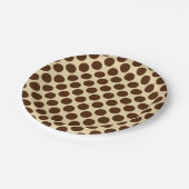 Assiettes En Carton Grands points rétro - chocolat brun et bronze (Angle)