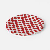 Assiettes En Carton Grands points rétro - rouge et blanc (Angle)