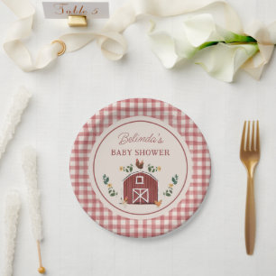 Assiettes En Carton Grange à poulets charmant douche gingham de ferme