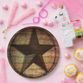 Assiettes En Carton grange rustique bois texas star mariage occidental (Fête)