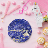 Assiettes En Carton Granit bleu, marbre bleu, pierre bleue (Fête)