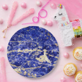 Assiettes En Carton Granit bleu, marbre bleu, pierre bleue (Fête)