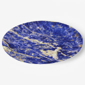 Assiettes En Carton Granit bleu, marbre bleu, pierre bleue (Angle)