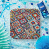 Assiettes En Carton Granny Carré Crocheted Quilt (Fête)
