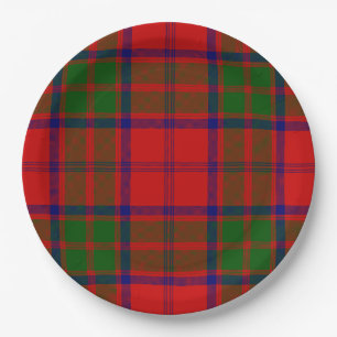 Assiettes En Carton Grant tartan rouge vert plaid