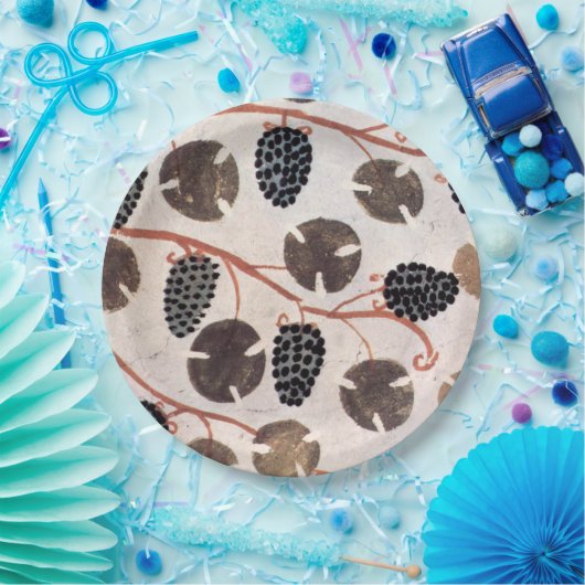 ASSIETTES EN CARTON GRAPES ET VIGNES DE CÉRÉALES ÉGYPTIENNES ANCIENNES (Fête)