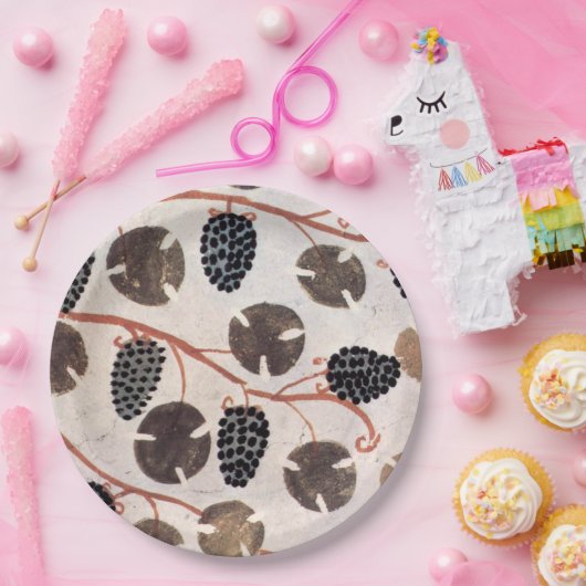 ASSIETTES EN CARTON GRAPES ET VIGNES DE CÉRÉALES ÉGYPTIENNES ANCIENNES (Fête)