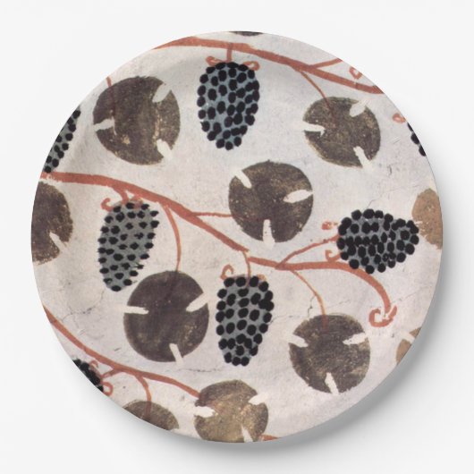ASSIETTES EN CARTON GRAPES ET VIGNES DE CÉRÉALES ÉGYPTIENNES ANCIENNES (Devant)