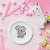 Assiettes En Carton Graphique cool - African ELEPHANT - Amoureux des a (Fête)