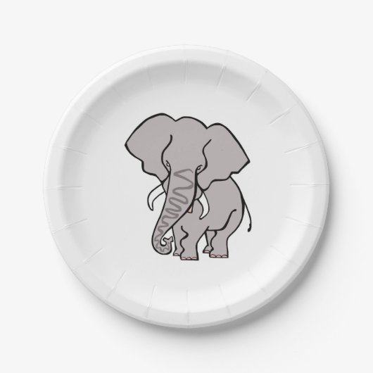 Assiettes En Carton Graphique cool - African ELEPHANT - Amoureux des a (Devant)