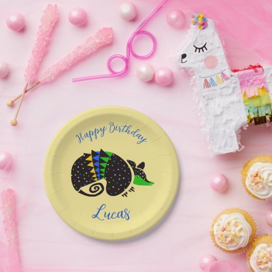 Assiettes En Carton Graphique cool ARMADILLO - Joyeux anniversaire - (Fête)