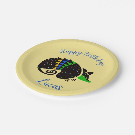 Assiettes En Carton Graphique cool ARMADILLO - Joyeux anniversaire - (Angle)