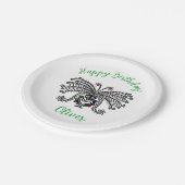 Assiettes En Carton Graphique cool LyreBIRD - Joyeux anniversaire - Fê (Angle)