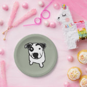 Assiettes En Carton Graphique d'à l'os de pitbull (Fête)