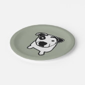 Assiettes En Carton Graphique d'à l'os de pitbull (Angle)