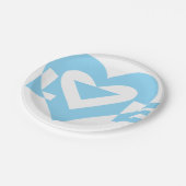 Assiettes En Carton Graphique d'amour cool, Bleu (Angle)