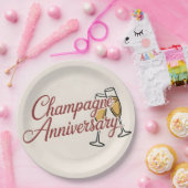 Assiettes En Carton Graphique de script de célébration d'anniversaire (Fête)