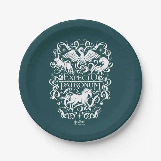 Assiettes En Carton Graphique Filigree de Patronum d'Expecto (Devant)