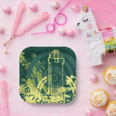 Assiettes En Carton Graphique Grunge City (Fête)