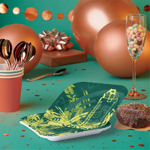 Assiettes En Carton Graphique Grunge City