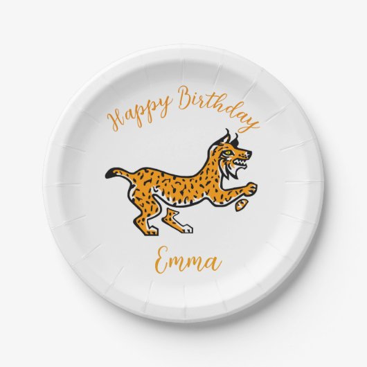 Assiettes En Carton Graphique joli LYNX - Faune - Fête (Devant)