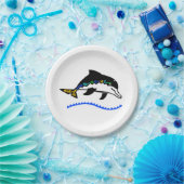 Assiettes En Carton Graphique mignon - DOLPHIN - Nature - Fête - (Fête)