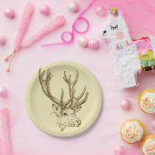 Assiettes En Carton Graphique principal d'illustration de cerfs (Fête)