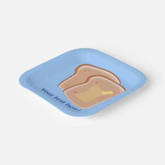 Assiettes En Carton Graphique Toast Beurré plus votre texte personnali (Angulaire)