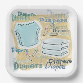 Assiettes En Carton Graphiques de baby shower (Recto)