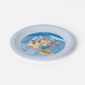 Assiettes En Carton Graphisme de la vache et du poulet (Angle)