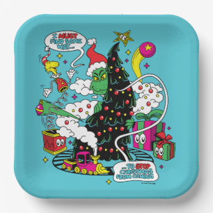 Assiettes En Carton Graphisme de Noël coloré de Grinch