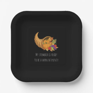 Assiettes En Carton Graphisme de Thanksgiving Cornucopia