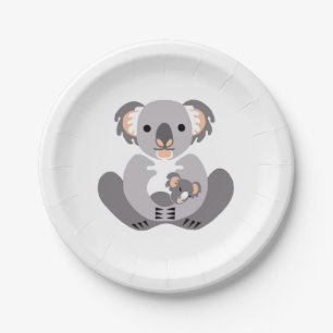 Assiettes En Carton Graphisme - KOALA - Animaux australiens - Fête