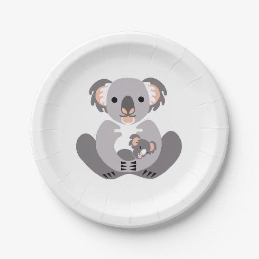 Assiettes En Carton Graphisme - KOALA - Animaux australiens - Fête (Devant)