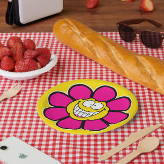 Assiettes En Carton Graphismes Flower Screwball Happy Rose