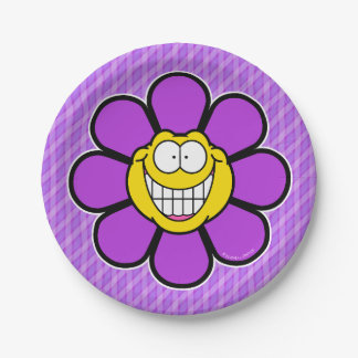 Assiettes En Carton Graphismes Flower Screwball Violet Heureux