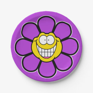 Assiettes En Carton Graphismes Flower Screwball Violet Heureux