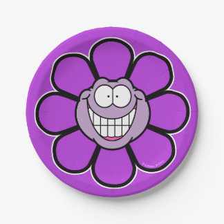 Assiettes En Carton Graphismes Foufou Fleur Violette Joyeuse