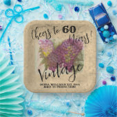 Assiettes En Carton Grappe d'aquarelle personnalisée Pays du vin 60e (Fête)