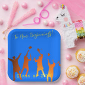 Assiettes En Carton Gras Bleu Moderne Tech Graduation (Fête)