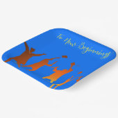 Assiettes En Carton Gras Bleu Moderne Tech Graduation (Angulaire)