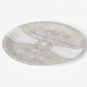 Assiettes En Carton Gras Damask 30e anniversaire Mariage Plaque papier (Angle)